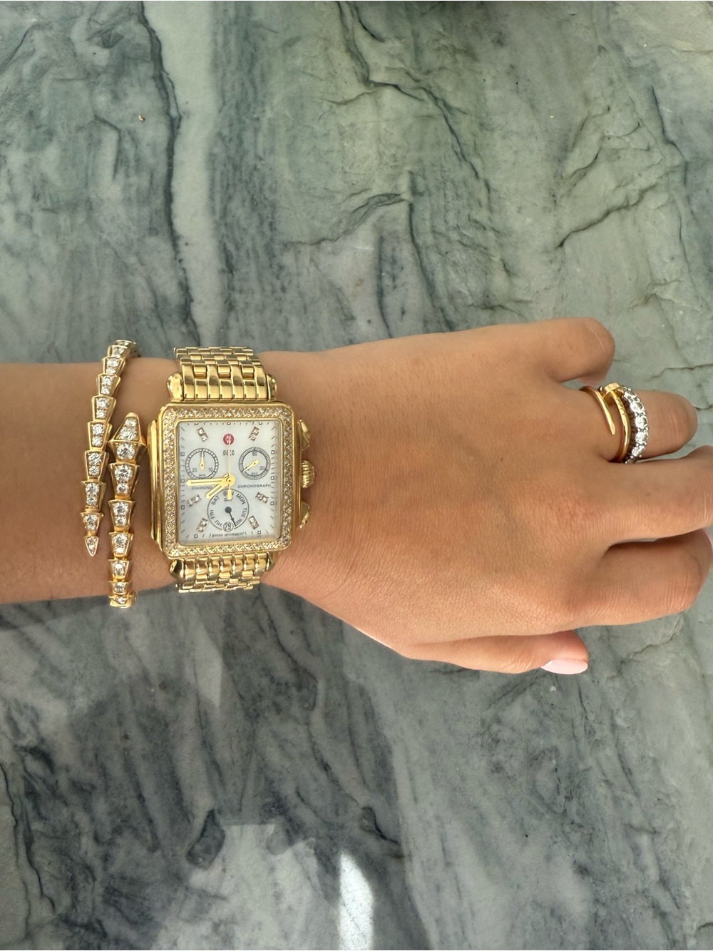 Michele 18K Yellow Gold with Diamonds Art Deco - Picture 11 of 12